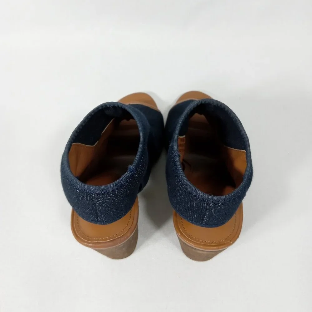 CATO Navy Blue Jean Denim Look Open-Toe Sandals Womens Size 8 - Picture 13 of 16